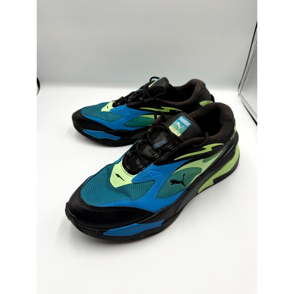 Puma RS-Fast LS Black Ocean Dive 385707-01 Men 11 Sneaker Blue Mesh Running Shoe